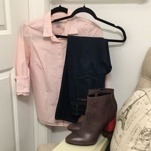 ✨ Moving sale 🚗- J. Crew Red Finely Striped Top, Size XXS